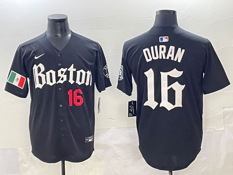 Men 2025 Boston Red Sox #16 Duran Black Five generations Joint Name Nike MLB Jersey style 3